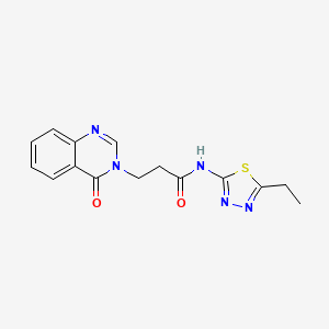 molecular formula C15H15N5O2S B4081230 N-(5-ethyl-1,3,4-thiadiazol-2-yl)-3-(4-oxo-3(4H)-quinazolinyl)propanamide 