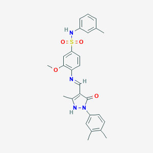 4-({[1-(3,4-dimethylphenyl)-3-methyl-5-oxo-1,5-dihydro-4H-pyrazol-4-ylidene]methyl}amino)-3-methoxy-N-(3-methylphenyl)benzenesulfonamide