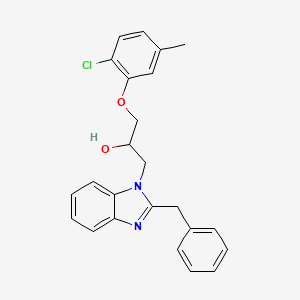 molecular formula C24H23ClN2O2 B4081251 1-(2-benzyl-1H-benzimidazol-1-yl)-3-(2-chloro-5-methylphenoxy)-2-propanol 
