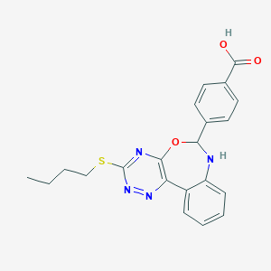4-[3-(Butylsulfanyl)-6,7-dihydro[1,2,4]triazino[5,6-d][3,1]benzoxazepin-6-yl]benzoic acid