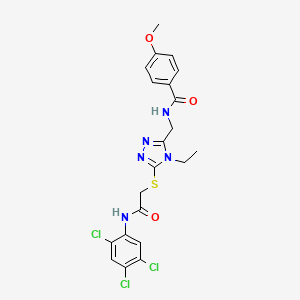 molecular formula C21H20Cl3N5O3S B4081284 N-{[4-ethyl-5-({2-oxo-2-[(2,4,5-trichlorophenyl)amino]ethyl}thio)-4H-1,2,4-triazol-3-yl]methyl}-4-methoxybenzamide 