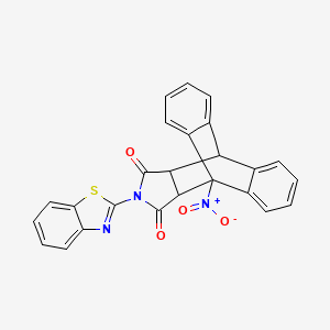 17-(1,3-benzothiazol-2-yl)-1-nitro-17-azapentacyclo[6.6.5.0~2,7~.0~9,14~.0~15,19~]nonadeca-2,4,6,9,11,13-hexaene-16,18-dione