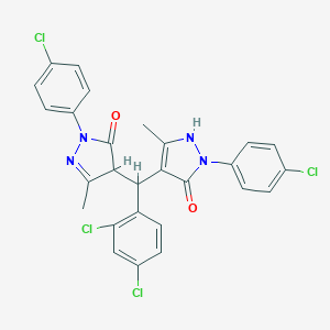 2-(4-chlorophenyl)-4-[[1-(4-chlorophenyl)-5-hydroxy-3-methyl-1H-pyrazol-4-yl](2,4-dichlorophenyl)methyl]-5-methyl-2,4-dihydro-3H-pyrazol-3-one