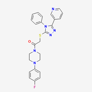 molecular formula C25H23FN6OS B4081304 1-(4-fluorophenyl)-4-({[4-phenyl-5-(3-pyridinyl)-4H-1,2,4-triazol-3-yl]thio}acetyl)piperazine 