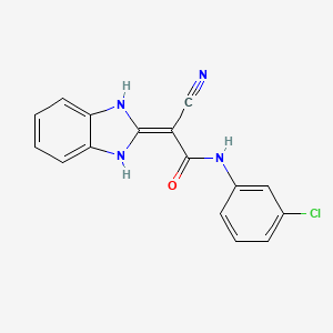 N-(3-chlorophenyl)-2-cyano-2-(1,3-dihydro-2H-benzimidazol-2-ylidene)acetamide