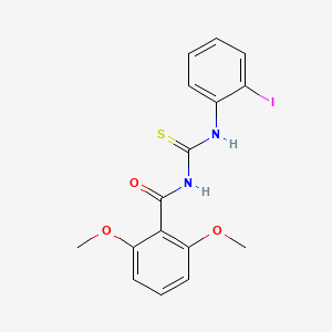 molecular formula C16H15IN2O3S B4081349 N-{[(2-iodophenyl)amino]carbonothioyl}-2,6-dimethoxybenzamide 