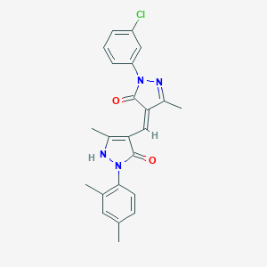 4-{[1-(3-chlorophenyl)-5-hydroxy-3-methyl-1H-pyrazol-4-yl]methylene}-2-(2,4-dimethylphenyl)-5-methyl-2,4-dihydro-3H-pyrazol-3-one