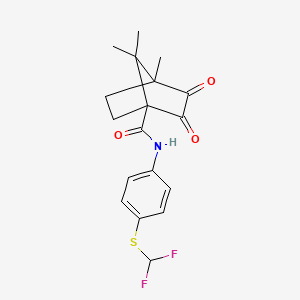 molecular formula C18H19F2NO3S B4081361 N-{4-[(difluoromethyl)thio]phenyl}-4,7,7-trimethyl-2,3-dioxobicyclo[2.2.1]heptane-1-carboxamide 