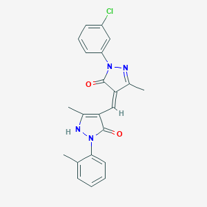 2-(3-chlorophenyl)-4-{[5-hydroxy-3-methyl-1-(2-methylphenyl)-1H-pyrazol-4-yl]methylene}-5-methyl-2,4-dihydro-3H-pyrazol-3-one