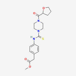 molecular formula C19H25N3O4S B4081379 methyl [4-({[4-(tetrahydro-2-furanylcarbonyl)-1-piperazinyl]carbonothioyl}amino)phenyl]acetate 