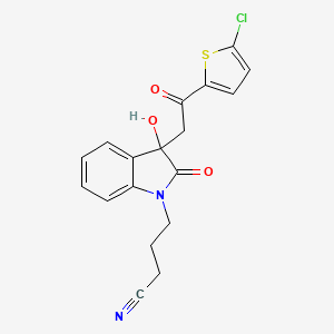 molecular formula C18H15ClN2O3S B4081414 4-{3-[2-(5-chloro-2-thienyl)-2-oxoethyl]-3-hydroxy-2-oxo-2,3-dihydro-1H-indol-1-yl}butanenitrile 