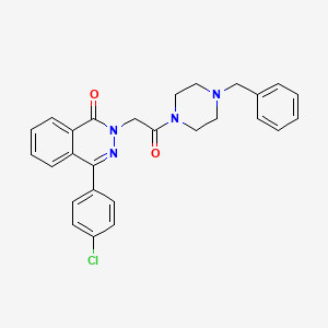 molecular formula C27H25ClN4O2 B4081417 2-[2-(4-benzyl-1-piperazinyl)-2-oxoethyl]-4-(4-chlorophenyl)-1(2H)-phthalazinone 