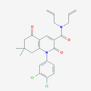 molecular formula C24H24Cl2N2O3 B4081434 N,N-diallyl-1-(3,4-dichlorophenyl)-7,7-dimethyl-2,5-dioxo-1,2,5,6,7,8-hexahydro-3-quinolinecarboxamide 