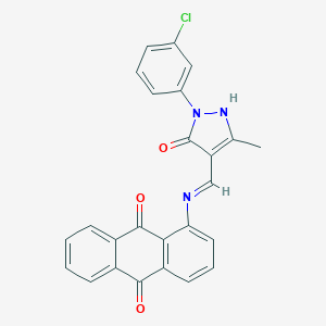 1-({[1-(3-chlorophenyl)-3-methyl-5-oxo-1,5-dihydro-4H-pyrazol-4-ylidene]methyl}amino)anthra-9,10-quinone