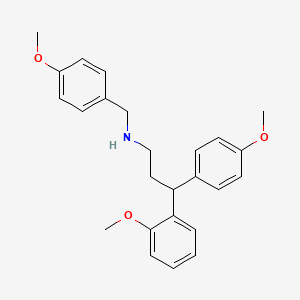 molecular formula C25H29NO3 B4081472 (4-methoxybenzyl)[3-(2-methoxyphenyl)-3-(4-methoxyphenyl)propyl]amine 