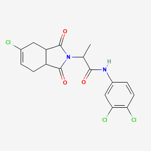 molecular formula C17H15Cl3N2O3 B4081512 2-(5-chloro-1,3-dioxo-1,3,3a,4,7,7a-hexahydro-2H-isoindol-2-yl)-N-(3,4-dichlorophenyl)propanamide 