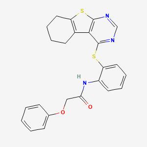 2-phenoxy-N-[2-(5,6,7,8-tetrahydro[1]benzothieno[2,3-d]pyrimidin-4-ylthio)phenyl]acetamide