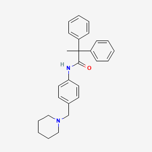 2,2-diphenyl-N-[4-(1-piperidinylmethyl)phenyl]propanamide
