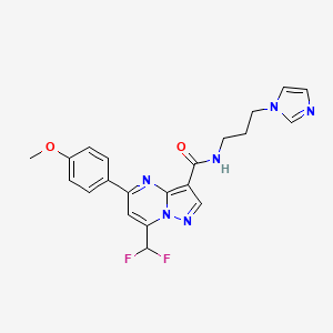 molecular formula C21H20F2N6O2 B4081533 7-(difluoromethyl)-N-[3-(1H-imidazol-1-yl)propyl]-5-(4-methoxyphenyl)pyrazolo[1,5-a]pyrimidine-3-carboxamide 