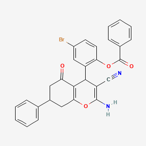 molecular formula C29H21BrN2O4 B4081538 2-(2-amino-3-cyano-5-oxo-7-phenyl-5,6,7,8-tetrahydro-4H-chromen-4-yl)-4-bromophenyl benzoate 