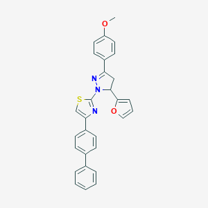 4-[1-(4-[1,1'-biphenyl]-4-yl-1,3-thiazol-2-yl)-5-(2-furyl)-4,5-dihydro-1H-pyrazol-3-yl]phenyl methyl ether