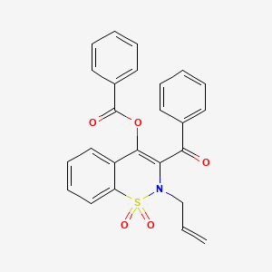 molecular formula C25H19NO5S B4081563 2-allyl-3-benzoyl-1,1-dioxido-2H-1,2-benzothiazin-4-yl benzoate 