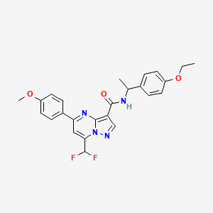 molecular formula C25H24F2N4O3 B4081571 7-(difluoromethyl)-N-[1-(4-ethoxyphenyl)ethyl]-5-(4-methoxyphenyl)pyrazolo[1,5-a]pyrimidine-3-carboxamide 
