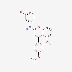 molecular formula C26H29NO4 B4081591 3-(4-isopropoxyphenyl)-3-(2-methoxyphenyl)-N-(3-methoxyphenyl)propanamide 