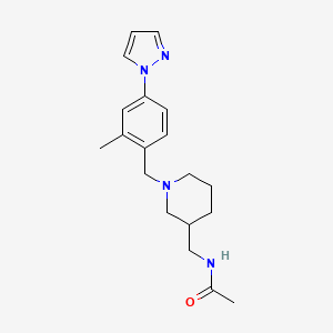 molecular formula C19H26N4O B4081634 N-({1-[2-methyl-4-(1H-pyrazol-1-yl)benzyl]piperidin-3-yl}methyl)acetamide 