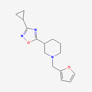 molecular formula C15H19N3O2 B4081636 3-(3-cyclopropyl-1,2,4-oxadiazol-5-yl)-1-(2-furylmethyl)piperidine trifluoroacetate 