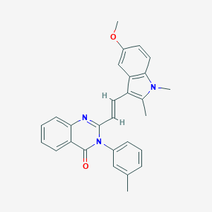 molecular formula C28H25N3O2 B408165 2-[2-(5-methoxy-1,2-dimethyl-1H-indol-3-yl)vinyl]-3-(3-methylphenyl)-4(3H)-quinazolinone CAS No. 304869-75-8