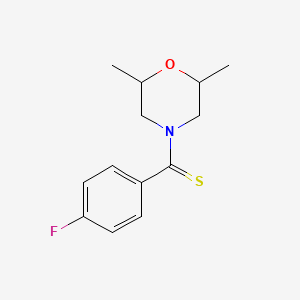 molecular formula C13H16FNOS B4081662 4-[(4-fluorophenyl)carbonothioyl]-2,6-dimethylmorpholine 