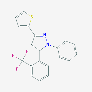 1-phenyl-3-(2-thienyl)-5-[2-(trifluoromethyl)phenyl]-4,5-dihydro-1H-pyrazole