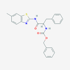 molecular formula C25H23N3O3S B408169 Benzyl 1-benzyl-2-[(6-methyl-1,3-benzothiazol-2-yl)amino]-2-oxoethylcarbamate 
