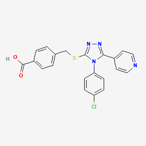 molecular formula C21H15ClN4O2S B4081692 4-({[4-(4-chlorophenyl)-5-(4-pyridinyl)-4H-1,2,4-triazol-3-yl]thio}methyl)benzoic acid 