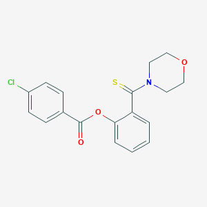 molecular formula C18H16ClNO3S B408173 2-(4-Morpholinylcarbothioyl)phenyl 4-chlorobenzoate 