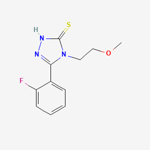 molecular formula C11H12FN3OS B4081739 5-(2-fluorophenyl)-4-(2-methoxyethyl)-2,4-dihydro-3H-1,2,4-triazole-3-thione 