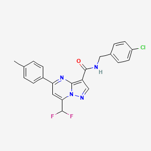 molecular formula C22H17ClF2N4O B4081747 N-(4-chlorobenzyl)-7-(difluoromethyl)-5-(4-methylphenyl)pyrazolo[1,5-a]pyrimidine-3-carboxamide 