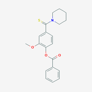 molecular formula C20H21NO3S B408175 2-Methoxy-4-(piperidinocarbothioyl)phenyl benzoate 