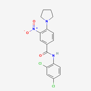 molecular formula C17H15Cl2N3O3 B4081755 N-(2,4-dichlorophenyl)-3-nitro-4-(1-pyrrolidinyl)benzamide 