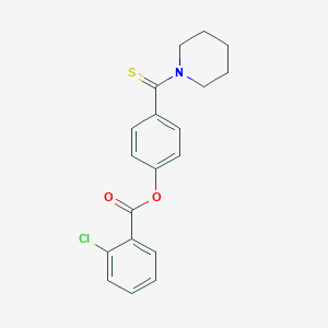 molecular formula C19H18ClNO2S B408176 4-(1-Piperidinylcarbothioyl)phenyl 2-chlorobenzoate 