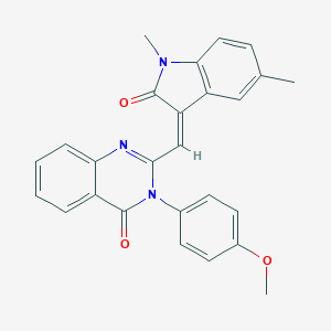 2-[(1,5-dimethyl-2-oxo-1,2-dihydro-3H-indol-3-ylidene)methyl]-3-(4-methoxyphenyl)-4(3H)-quinazolinone