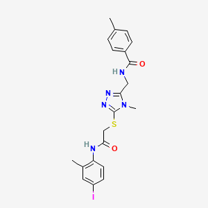 molecular formula C21H22IN5O2S B4081801 N-{[5-({2-[(4-iodo-2-methylphenyl)amino]-2-oxoethyl}thio)-4-methyl-4H-1,2,4-triazol-3-yl]methyl}-4-methylbenzamide 