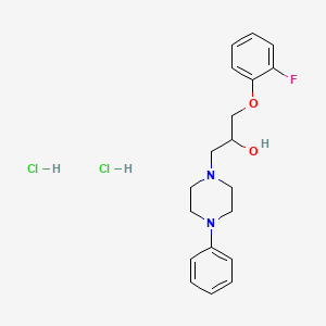 molecular formula C19H25Cl2FN2O2 B4081829 1-(2-fluorophenoxy)-3-(4-phenyl-1-piperazinyl)-2-propanol dihydrochloride 
