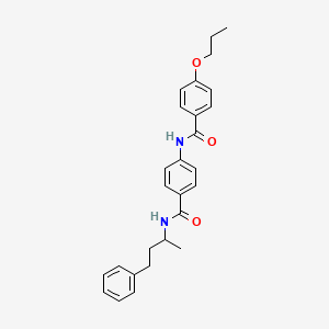 molecular formula C27H30N2O3 B4081832 N-(4-{[(1-methyl-3-phenylpropyl)amino]carbonyl}phenyl)-4-propoxybenzamide 
