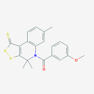 molecular formula C21H19NO2S3 B408185 5-(3-methoxybenzoyl)-4,4,7-trimethyl-4,5-dihydro-1H-[1,2]dithiolo[3,4-c]quinoline-1-thione CAS No. 328070-49-1
