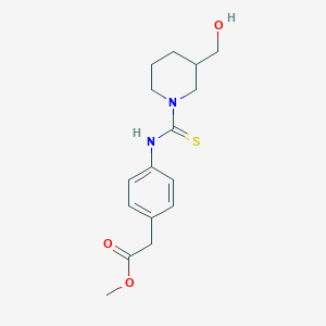 molecular formula C16H22N2O3S B4081859 methyl [4-({[3-(hydroxymethyl)-1-piperidinyl]carbonothioyl}amino)phenyl]acetate 