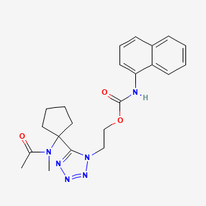 molecular formula C22H26N6O3 B4081864 2-(5-{1-[acetyl(methyl)amino]cyclopentyl}-1H-tetrazol-1-yl)ethyl 1-naphthylcarbamate 