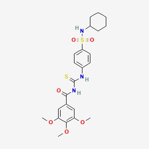 molecular formula C23H29N3O6S2 B4081875 N-[({4-[(cyclohexylamino)sulfonyl]phenyl}amino)carbonothioyl]-3,4,5-trimethoxybenzamide 