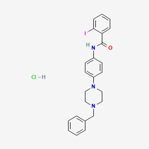 molecular formula C24H25ClIN3O B4081904 N-[4-(4-benzyl-1-piperazinyl)phenyl]-2-iodobenzamide hydrochloride 
